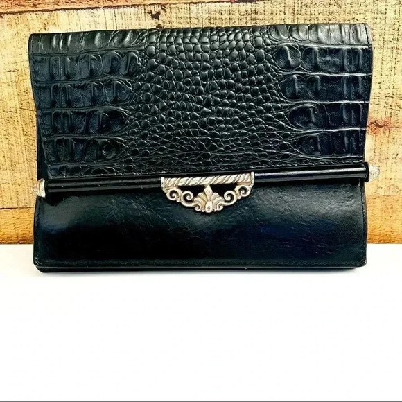 Brighton Handbags - Brighton Alligator Embossed Leather Clutch/Organizer